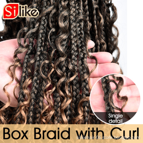 Messy Goddess Bohemian Box braids Un-ruly Synthetic Crochet Hair Bohemian Hair With Curls 18inch freetress boho hippie braid